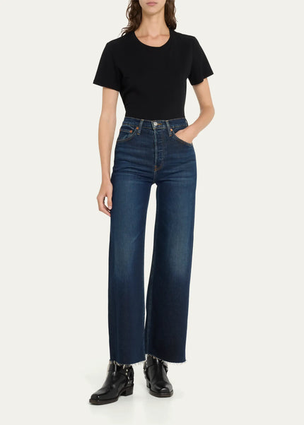 High Rise Wide Leg Cropped Jeans- Barely Worn