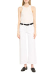 Mid Rise Wide Leg Cropped Jeans- White