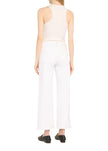 Mid Rise Wide Leg Cropped Jeans- White