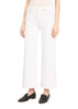 Mid Rise Wide Leg Cropped Jeans- White