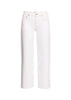 Mid Rise Wide Leg Cropped Jeans- White